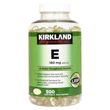 Kirkland Signature, Vitamina E 180 mg (400 UI) - 500 Cápsulas em gel