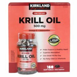 Kirkland Signature Óleo de Krill 500 mg - 160 Cápsulas em Gel: Saúde do Coração e Bem-Estar Geral