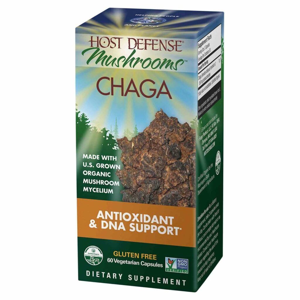 Host Defense Mushrooms Chaga 60 Cápsulas Vegetarianas - Suporte Imunológico e Bem-Estar - Imagem 2