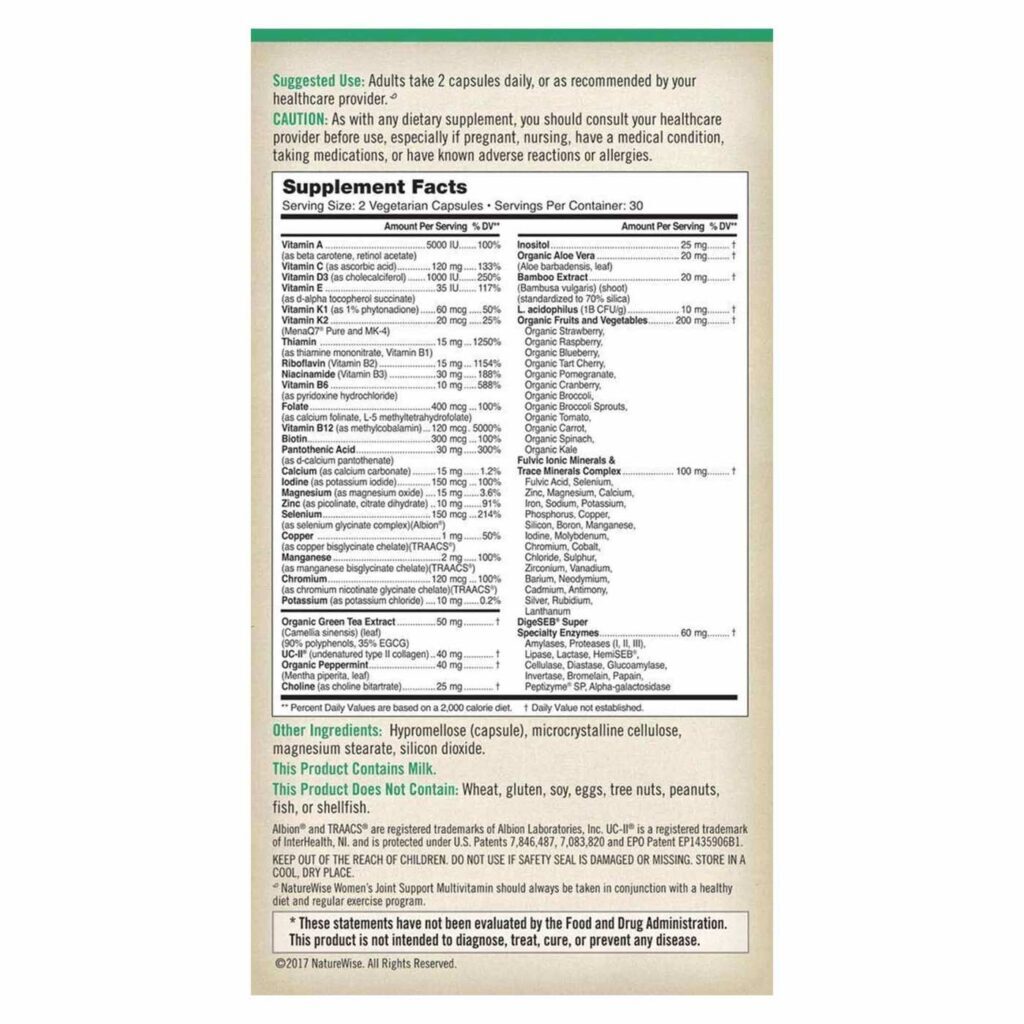 NatureWise Multivitamínico Mineral Complexo Alimentos Integrais com Suporte Articular 60 Cápsulas - Saúde Completa - Imagem 5