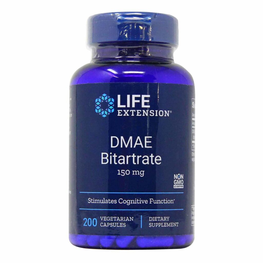 Life Extension DMAE Bitartrate 200 Cápsulas: Foco e Memória para o Cérebro Brasileiro