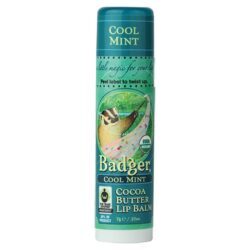 Badger Bálsamo Labial Manteiga Cacau Orgânico Menta Refrescante - 7g