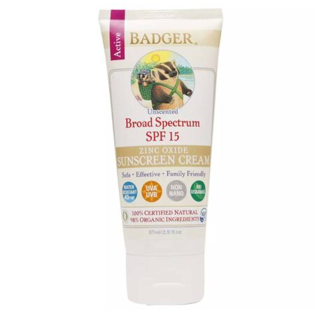 Badger, Creme Protetor Solar sem Perfume - FPS 15 - 2.9 fl oz (87 mL)