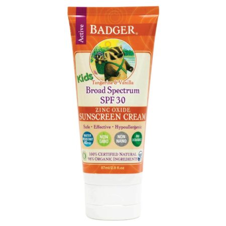 Badger Kids, Protetor Solar Natural Mineral Creme FPS 30 - 87 ml