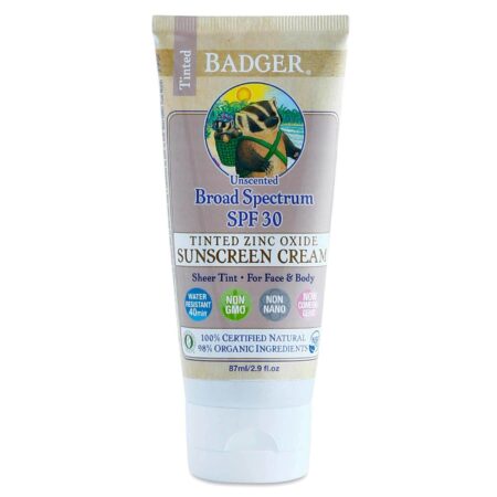 Badger, Protetor Solar Colorido FPS 30 Creme sem Cheiro - 87 ml