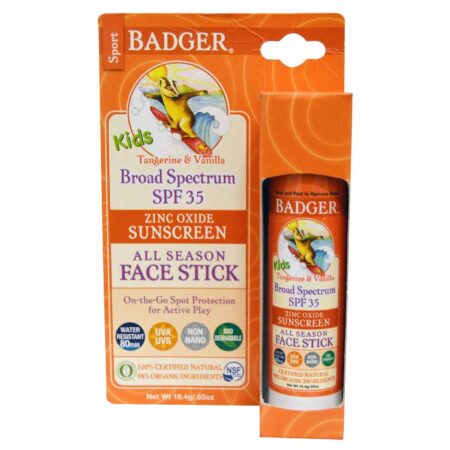 Badger, Protetor Solar Facial Kids, Stick FPS 35 - 1 Stick