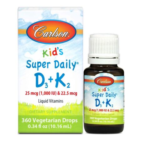 Carlson, Kid's Super Daily D3 + K2 Vitaminas - 10.16ml