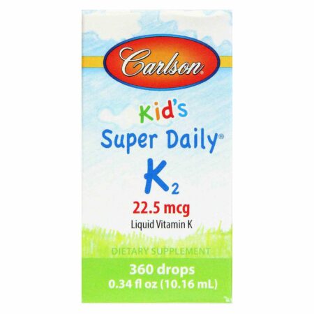 Carlson Labs, Super Daily® K2 - Vitamina K Líquida para Crianças - 10.16 mL (0,34 fl oz)