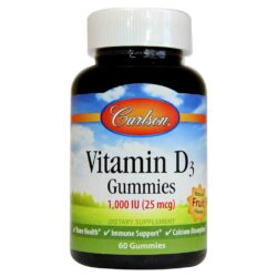 Carlson Labs Vitamina D3 1000 IU Sabor Frutas - 60 Gomas: Essencial para Imunidade e Saúde Óssea no Brasil