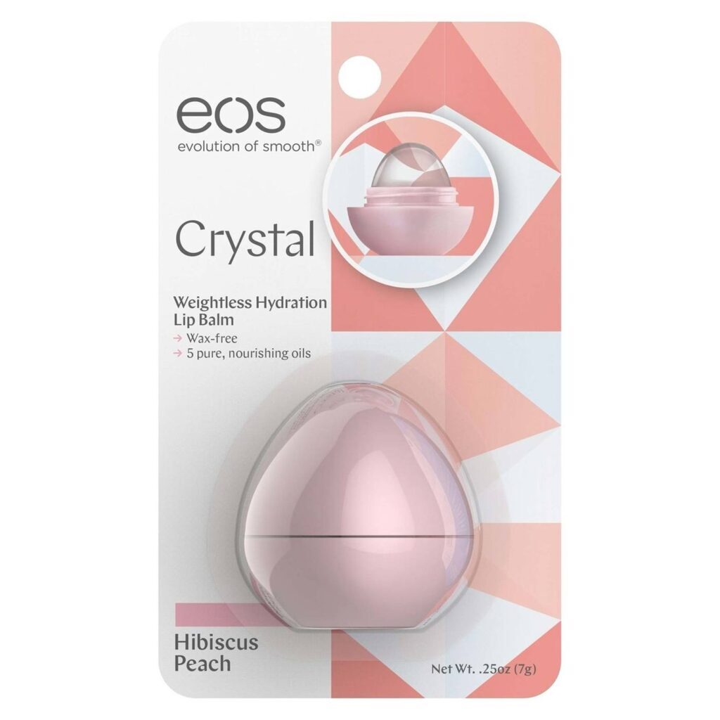 EOS Brilho Labial Crystal Pêssego e Hibisco - 7g: Hidratação e Cor Suave