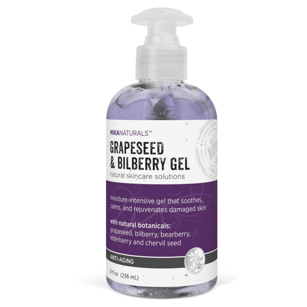 Mika Naturals Gel de Uva e Mirtilo Antienvelhecimento - 236ml (8 fl oz) - Poder Antioxidante para sua Pele