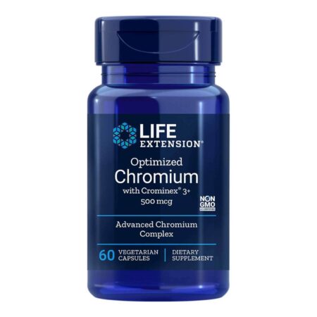 Life Extension, Cromo Otimizado com Crominex® 3+ - 60 Cápsulas Vegetarianas