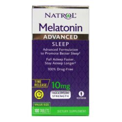 Natrol Advanced Sleep Melatonina 10 mg - 100 Comprimidos para Sono Profundo