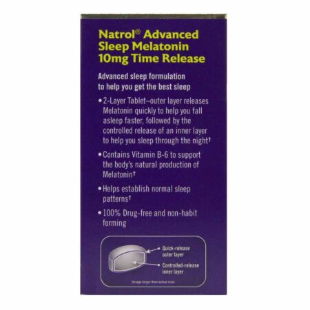 Natrol Advanced Sleep Melatonin 10 mg - 100 Tablets - Image 4