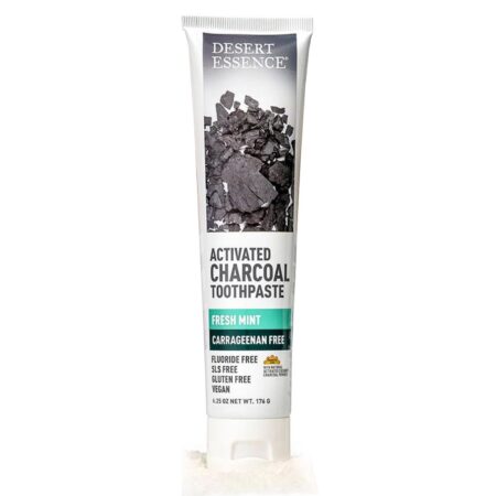 Desert Essence, Creme Dental de Carvão Ativado, Coco - 176 g