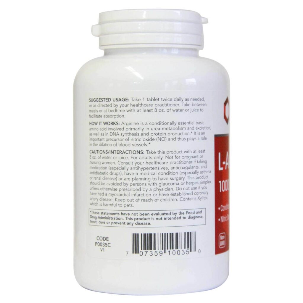L-Arginina Protocol for Life Balance 1000mg - 120 Comprimidos - Imagem 2