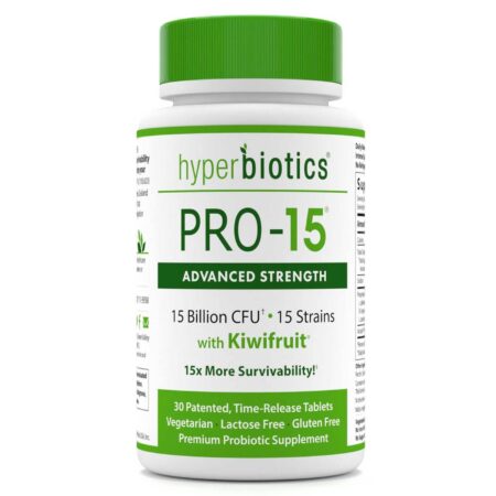 Hyperbiotics, PRO-15 Força Avançada com Kiwi - 30 tabletes