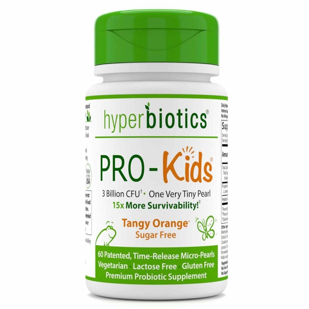 Hyperbiotics PRO-Kids Probiótico Sabor Laranja Tangy 60 Micro-Pearls - Saúde Intestinal Infantil
