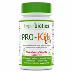 Hyperbiotics PRO-Kids ENT Baunilha Morango 45 Comprimidos Mastigáveis para Saúde Infantil