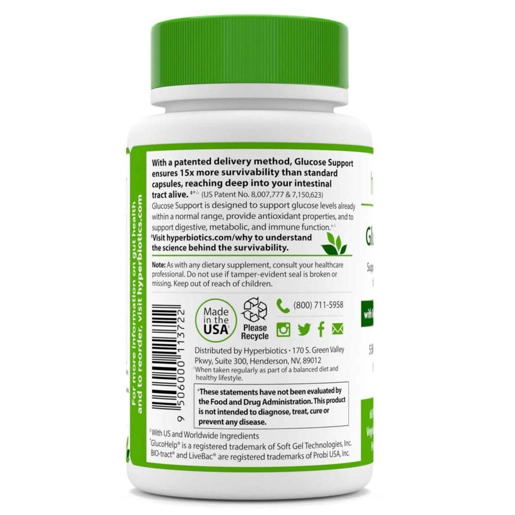 Hyperbiotics Suporte de Glicose com Extrato de Banaba e Vitamina D3 - 60 Tabletes - Imagem 2