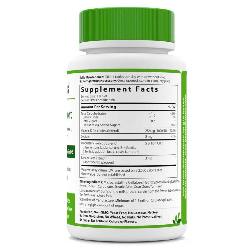 Hyperbiotics Suporte de Glicose com Extrato de Banaba e Vitamina D3 - 60 Tabletes - Imagem 3