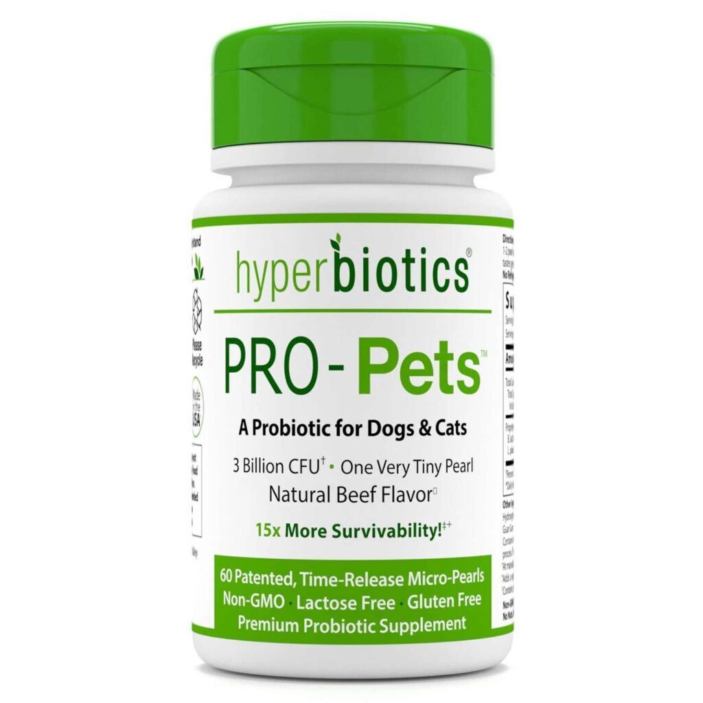 Hyperbiotics PRO-Pets: Probiótico Cães e Gatos 60 Microcápsulas para Saúde Digestiva