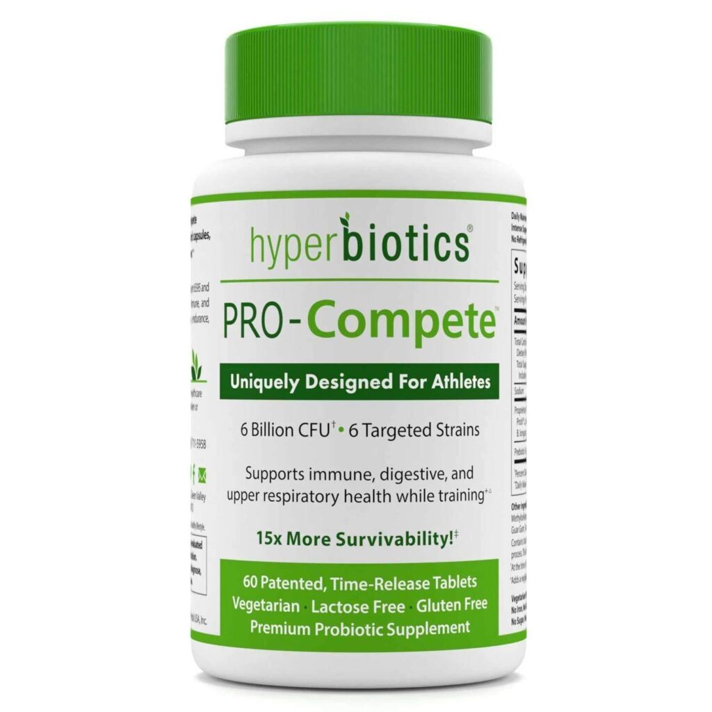 Hyperbiotics PRO-Compete Probiótico para Atletas 60 Comprimidos - Saúde Intestinal e Performance