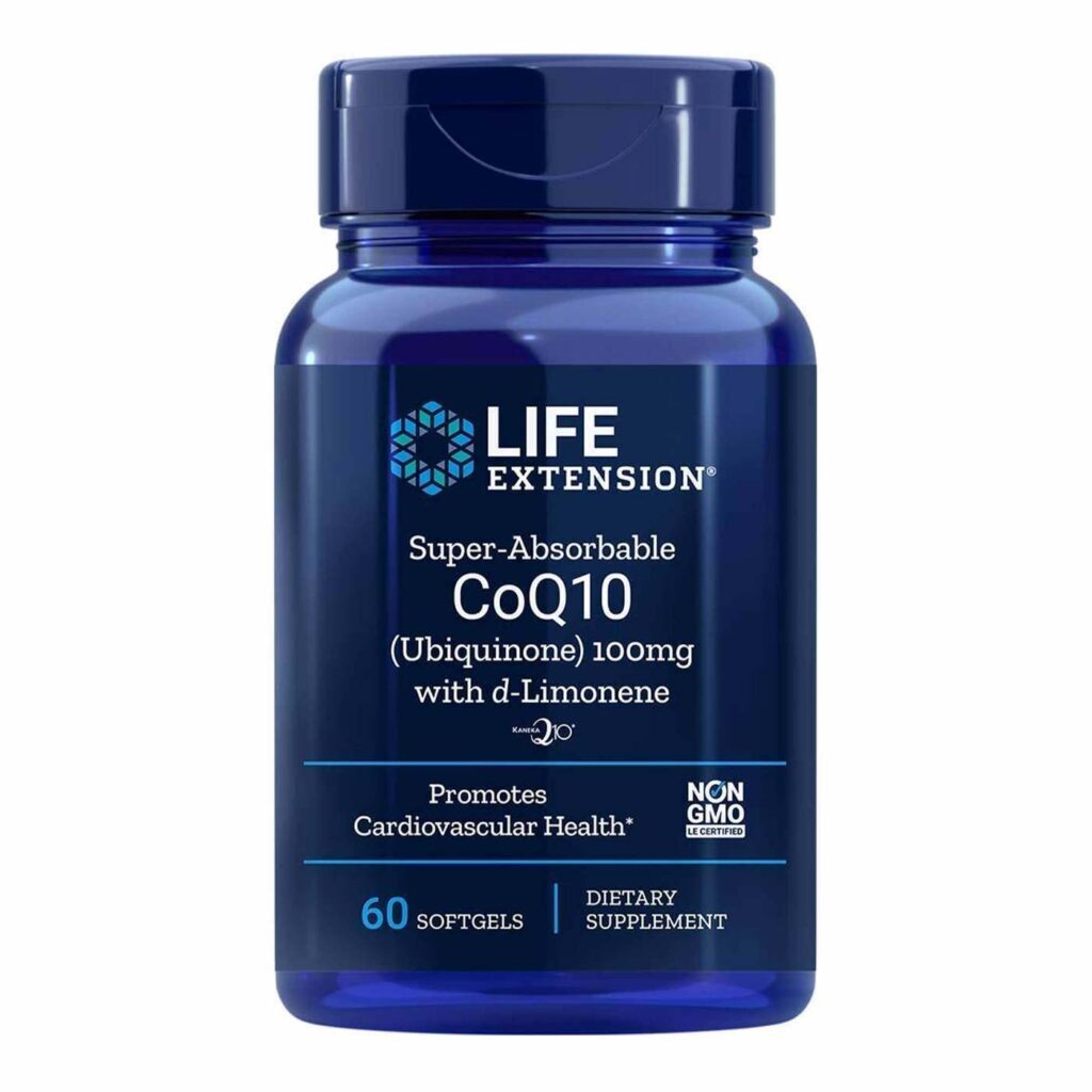 Life Extension CoQ10 Super Absorbable com d-Limoneno - 60 Cápsulas Gelatinosas: Energia e Saúde Cardiovascular