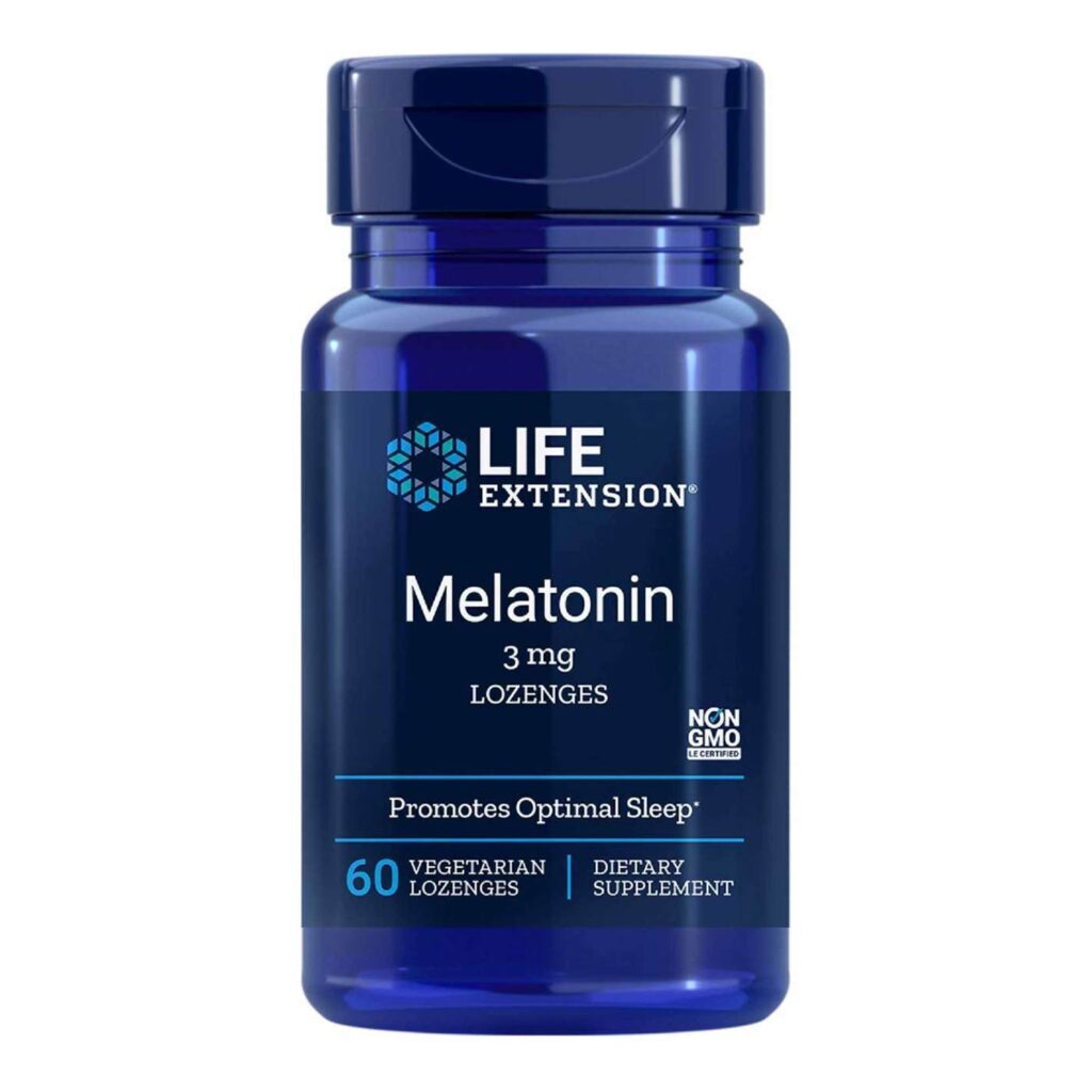 Life Extension Melatonina 3 mg 60 Cápsulas Vegetarianas Lozenges para Sono Profundo