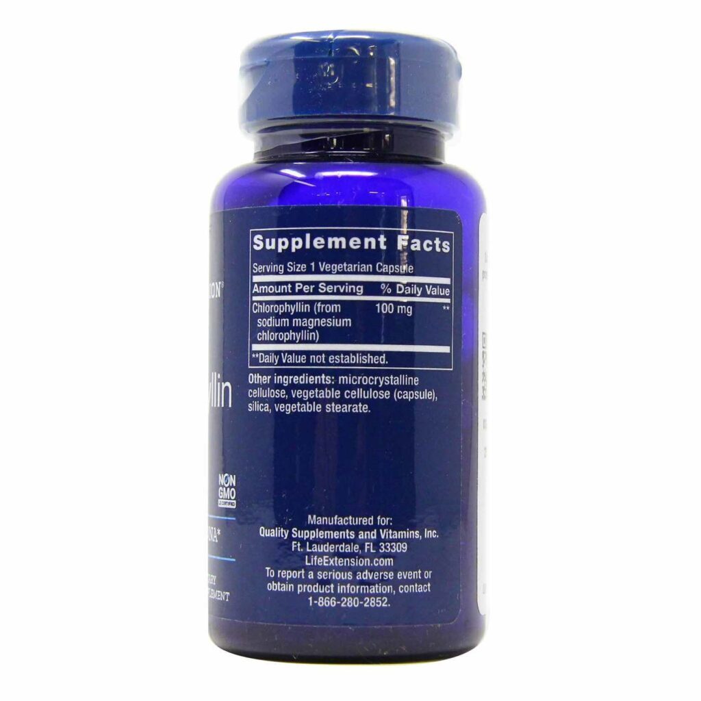 Life Extension Clorofilina 100mg - 100 Cápsulas Vegetarianas: Seu Aliado para Bem-Estar e Saúde Intestinal - Imagem 2