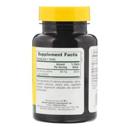 Nature's Plus Zinco 50 mg - 90 Tabletes: Suporte Imunológico e Bem-Estar - Imagem 2