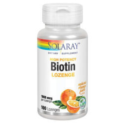 Solaray Biotina Alta Potência 1000 mcg Sabor Laranja - 100 Pastilhas