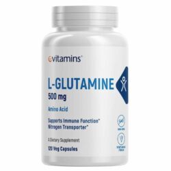 L-Glutamina 500mg eVitamins 120 Cápsulas: Reposição Essencial para o Bem-Estar e Recuperação Muscular no Brasil