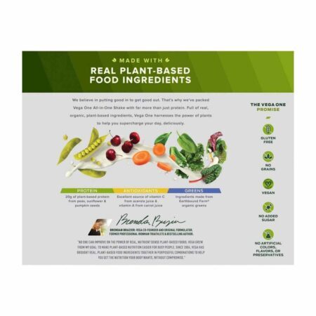 Vega One Organic Shake Tudo em Um Sem Açúcar 382g - Nutrição Completa - Imagem 2