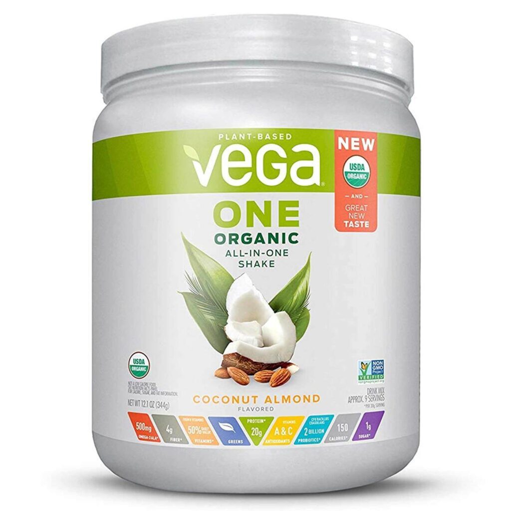 Vega One Shake Orgânico Coco e Amêndoas 344g - Nutrição Completa e Natural