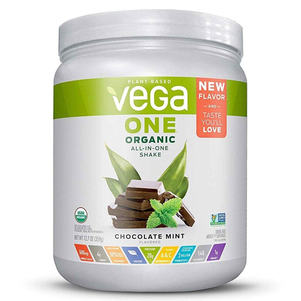 Vega One Shake Orgânico Chocolate Menta 359g: Nutrição Completa All-in-One
