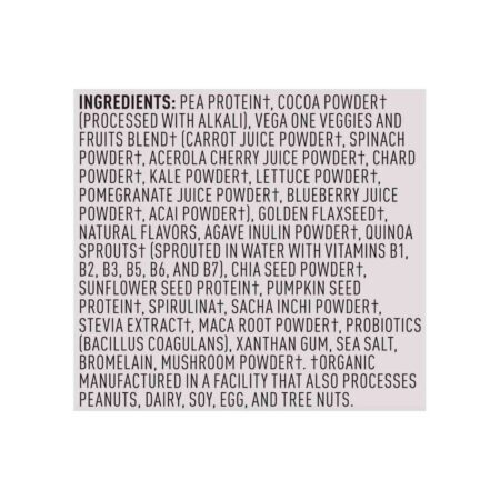Vega One Shake Orgânico Chocolate Menta 359g: Nutrição Completa All-in-One - Imagem 4