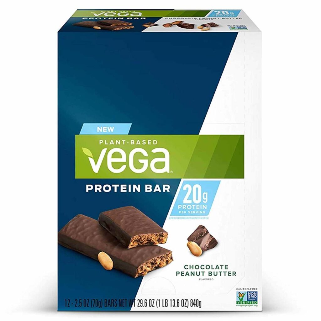 Vega Plant Based Barra de Proteína Sabor Chocolate com Manteiga de Amendoim - Caixa com 12 Unidades