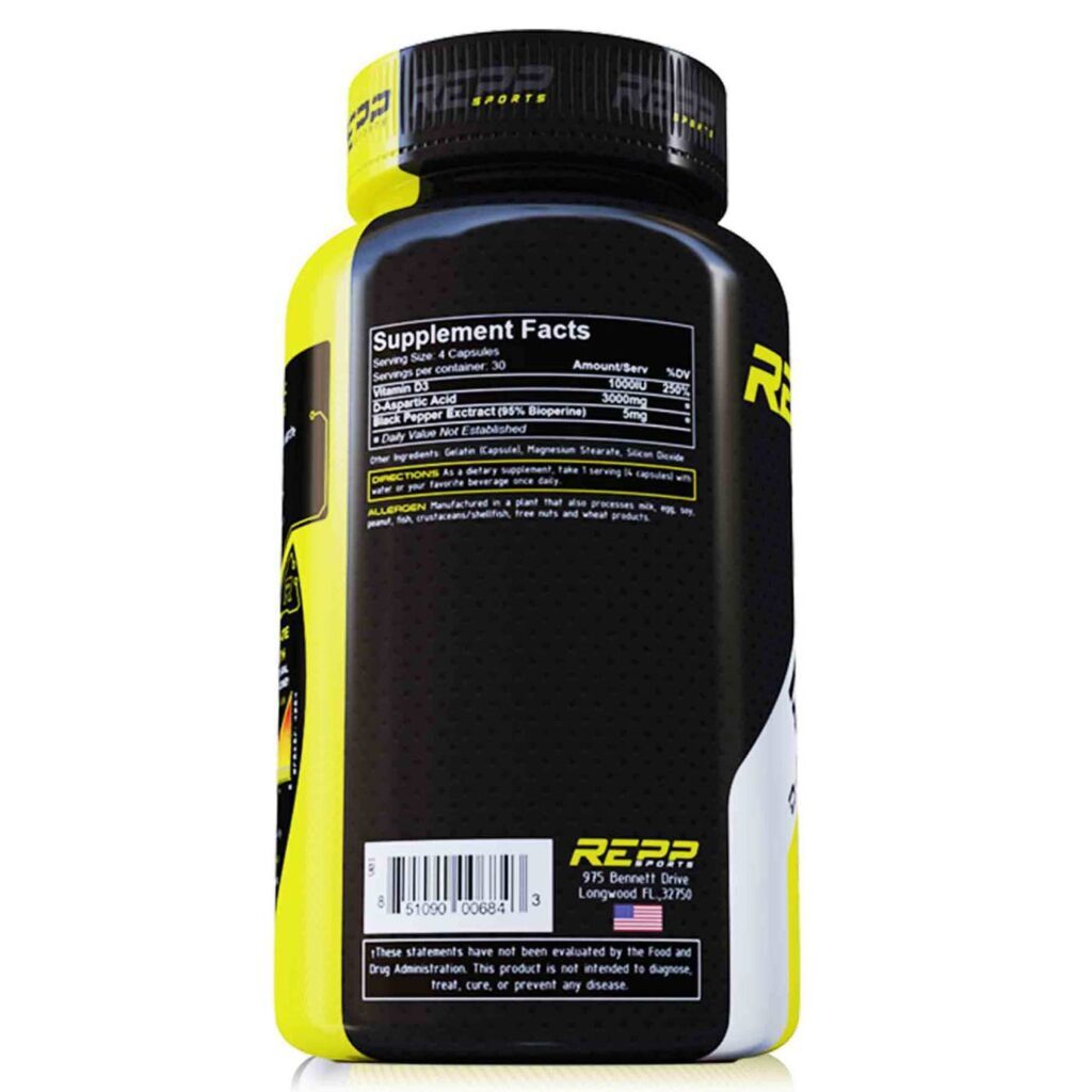 Repp Sports DAA + D-Ácido Aspártico 120 Cápsulas: Potencialize Seu Desempenho - Imagem 3