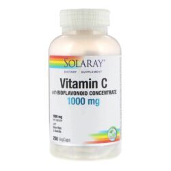 Solaray Vitamina C 1000 mg com Rose Hips, Acerola e Bioflavonóides – 250 Cápsulas Vegetarianas