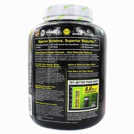 Whey Protein Nitro Tech Naturally Flavored Vanilla MuscleTech 1.8kg - Performance Pura - Imagem 4