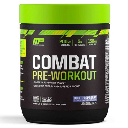 MusclePharm, Pré-Treino Combat, Framboesa Azul - 279 g