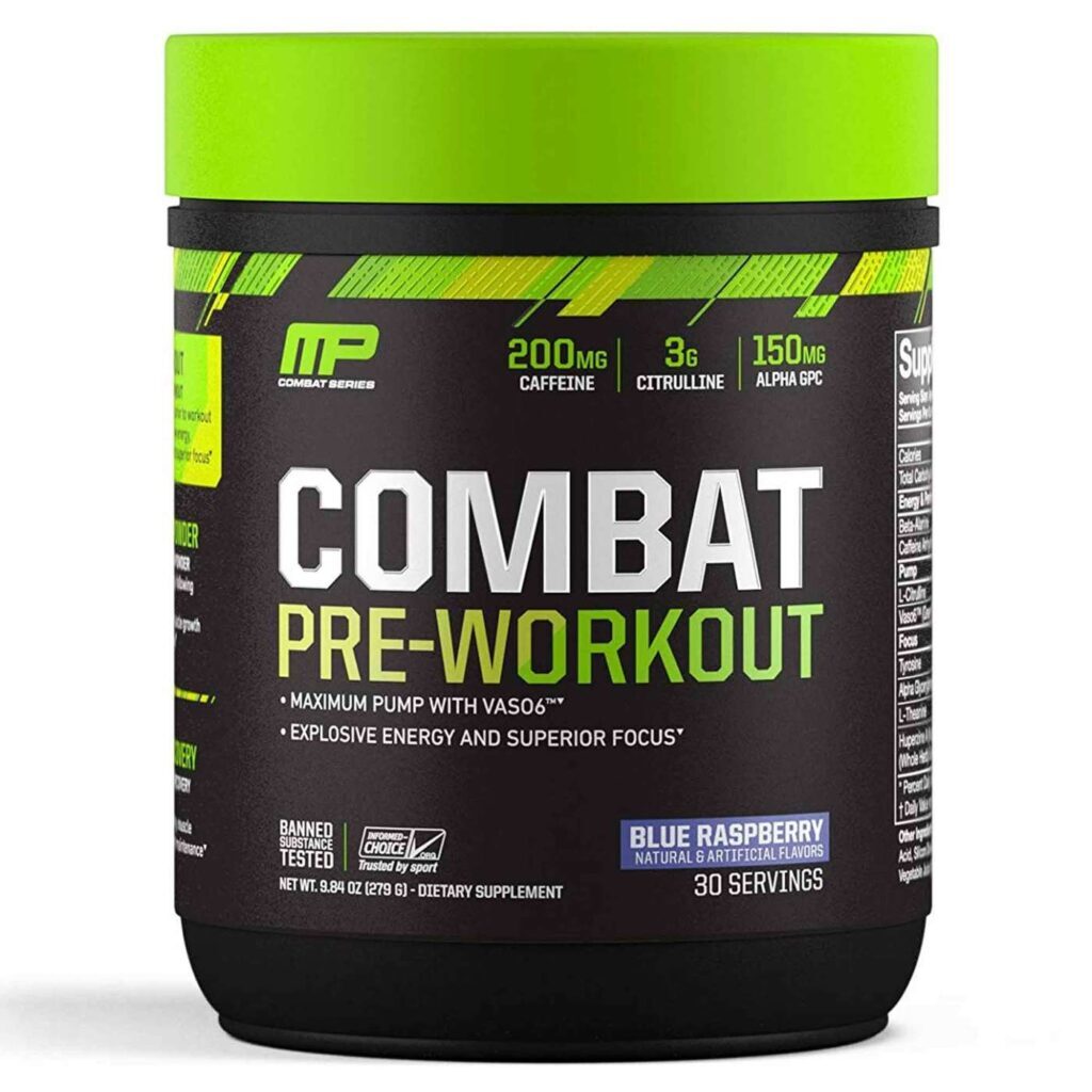 MusclePharm Combat Pré-Treino Framboesa Azul 279g: Energia e Foco Máximos