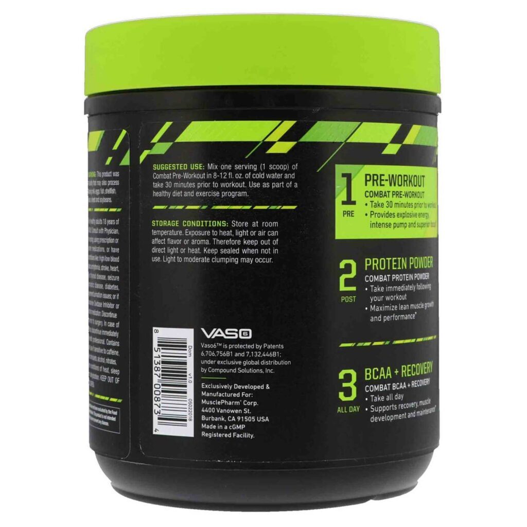 MusclePharm Combat Pré-Treino Framboesa Azul 279g: Energia e Foco Máximos - Imagem 5