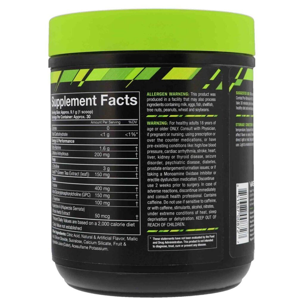 MusclePharm Combat Pré-Treino Sabor Punch de Frutas - 273g: Energia e Foco Máximos - Imagem 3