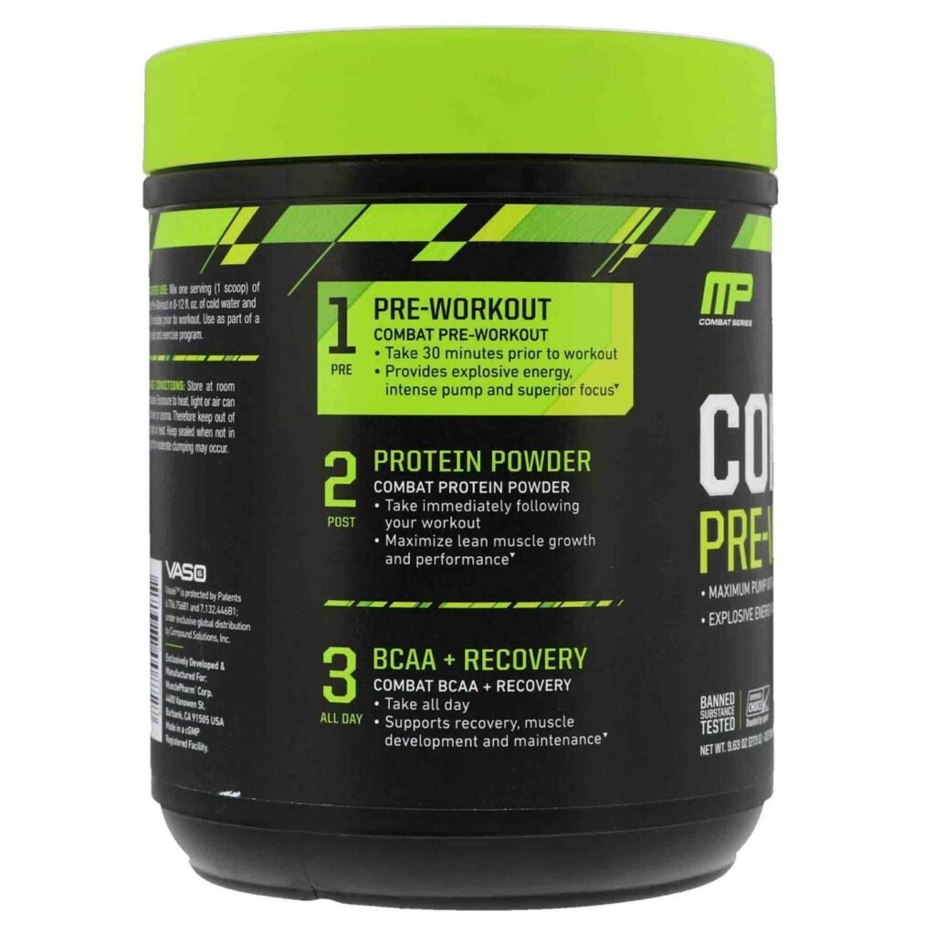 MusclePharm Combat Pré-Treino Sabor Punch de Frutas - 273g: Energia e Foco Máximos - Imagem 5