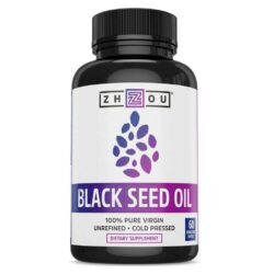 Zhou Nutrtition Óleo de Semente Negra Orgânico 60 Cápsulas Líquidas Vegetais