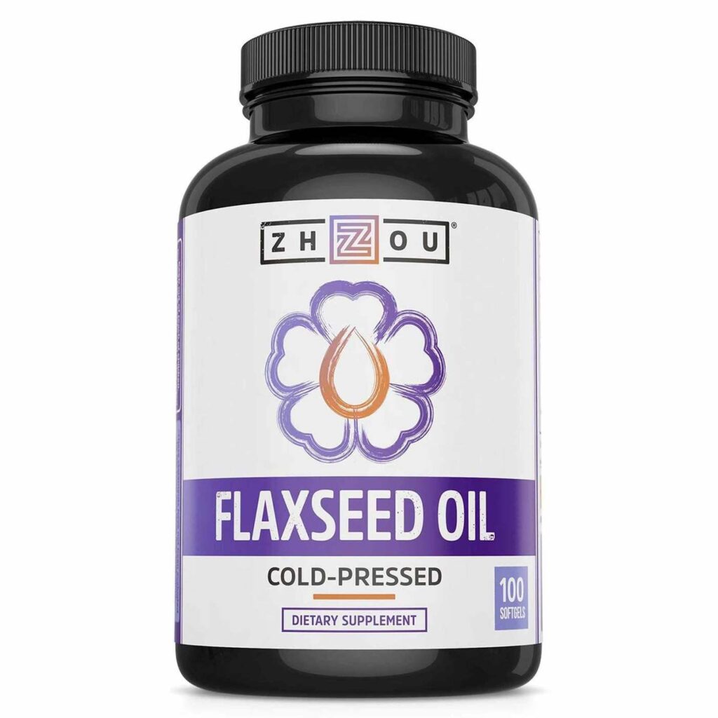 Zhou Nutrition Óleo de Linhaça Prensado a Frio - 100 Cápsulas em Gel - Saúde e Bem-Estar