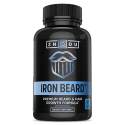 Zhou Nutrition Barba de Ferro: Fórmula Premium para Crescimento de Cabelo e Barba - 60 Cápsulas Vegetais