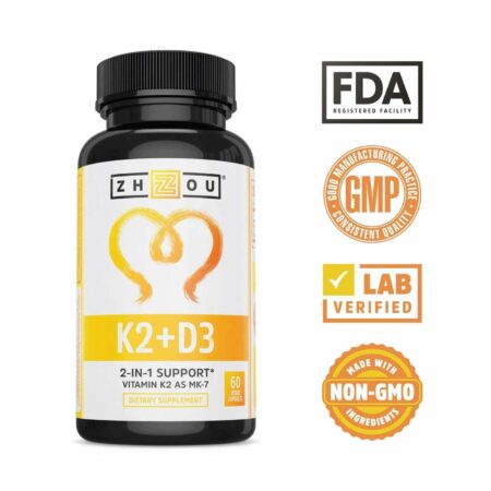 Zhou Nutrition, K2 com vitamina D3 - 60 Cápsulas Vegetais - Image 4